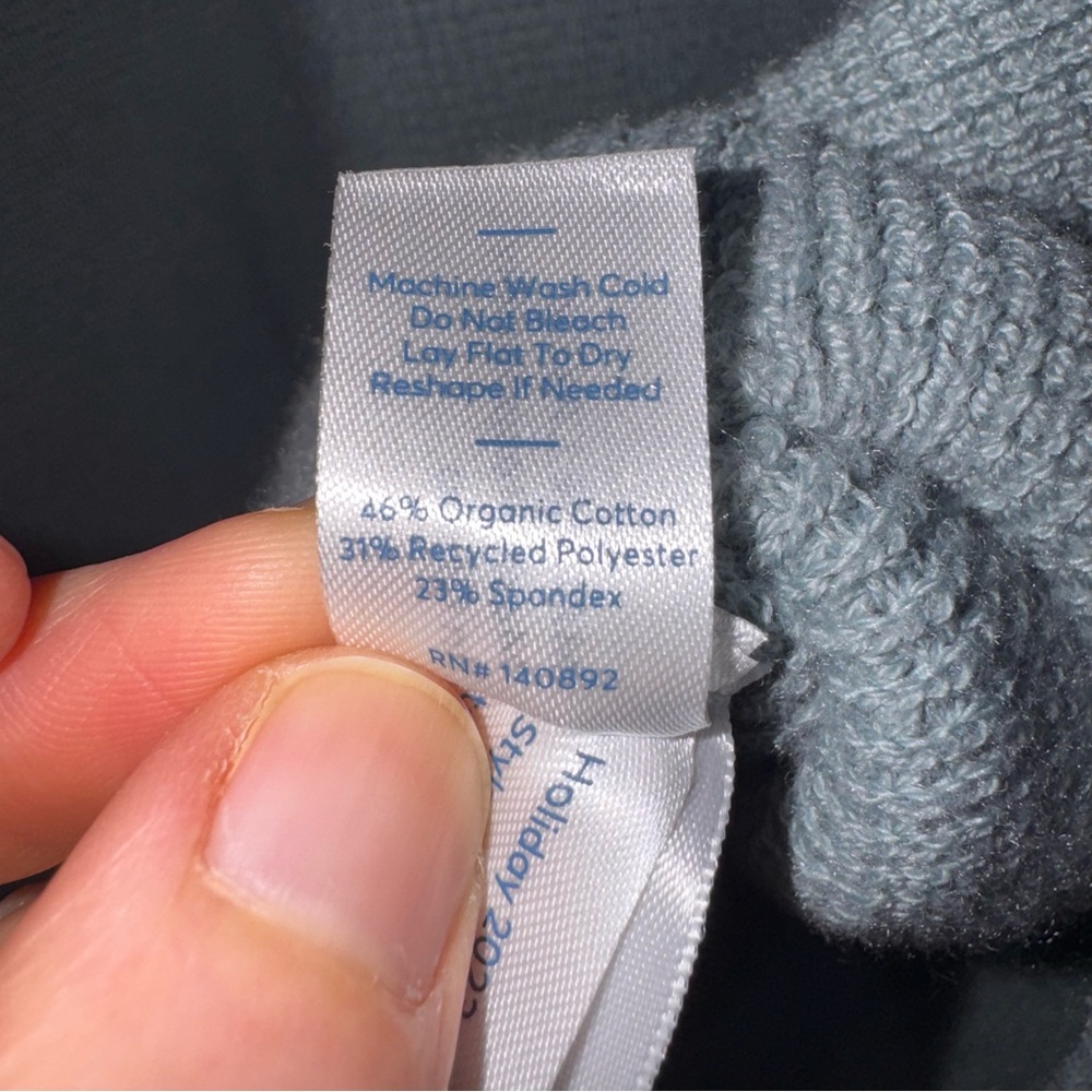 Marine Layer Teal Henley Sweater XXL Re-Spun Organic Cotton Knit Raglan Button - Picture 8 of 9